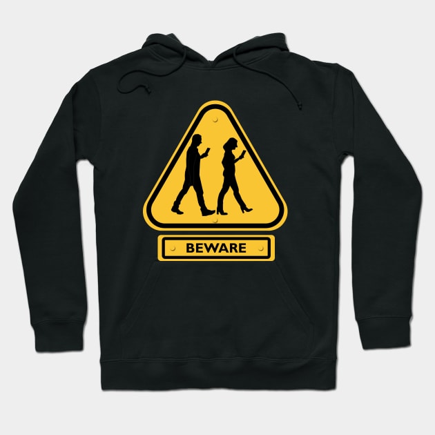 Cellphone Zombies - Beware Hoodie by i2studio